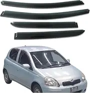Side Window Visor, Compatible with Toyota Yaris Vitz Echo Platz 1999-2005 Black Rain Guard Vent Deflectors