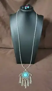 Paparazzi Sandstone Solstice Blue Necklace And Earrings
