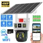 Wireless Solar Camera WIFI Security Outdoor Battery PTZ CCTV Home House Dual Len