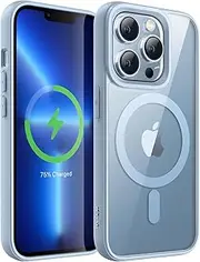 JETech Magnetic Case for iPhone 13 Pro 6.1-Inch Compatible with MagSafe, Shockproof Phone Bumper Cover, Solid Color Matte TPU Frame, Anti-Scratch Clear Back (Sierra Blue)