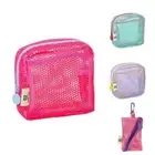 Candy Color Mesh Cosmetic Bag Dopamine Color Make Up Case Durable Storage Bag