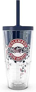 Tervis NHL Columbus Blue Jackets - Shatter Made in USA Double Walled Insulated Tumbler Travel Cup Keeps Drinks Cold & Hot, 24oz with Straw Lid, Classic