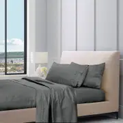 Bedding King 1200TC Pure Egyptian Cotton Sheet Set - Charcoal Double