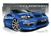 HSV Clubsport E2 E2 CLUBSPORT VOODOO BLUE R8 A3 FRAMED PRINT (V255)