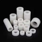 25/100pcs White Nylon ABS Round Non-Threaded Column Standoff Spacer Washer M3-M8