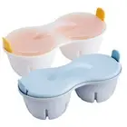1x 2 Cavity Microwave Egg Cooker Breakfast Double Row Egg Cooker Poached Egg Cup