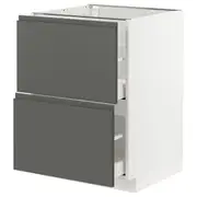 METOD / MAXIMERA base cb 2 fronts/2 high drawers, white/Voxtorp dark grey, 60x60x80 cm