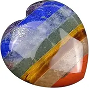 Heart Rocks, Love Rock Stones Colorful, 1.18in Love Stone Patchwork Heart Amethyst Lapis Lazuli Blue Dot Jade Green Dongling Tiger's Eye Stone Topaz Red