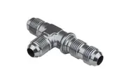 Proflow Fitting, Adaptor -08AN Flare Bulkhead Run Tee Silver