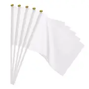 25 Pcs White Flags Game Solid White Flags Small Mini Flags on Stick