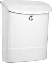 Architectural Mailboxes 2576W-10 Parkside Locking Wall Mount White Mailbox, Medium