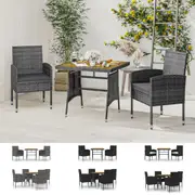 Outdoor Dining Set Poly Rattan Patio Dinner Set Multi Colours 3/5 Piece vidaXL