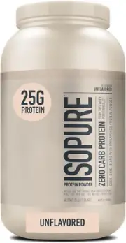 ISOPURE Zero Carb Whey Protein Isolate, Natural Unflavoured, 3 lb, (1.36 kg)