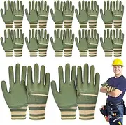 Work Gloves | 12 Pairs Hand Protection Knitted Gloves | Safe Multifunctional Protection Gauntlet, Thickened Labor Working Accessories for Men Women