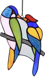 Handmade Art Mandarin Duck Stained Glass Window Hanging Wall Balcony (Duck)