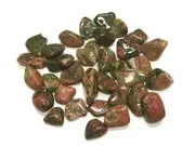 Crystal Collection: Tumbled Unakite, Includes Velvet Bag - Large 1" Pieces (1