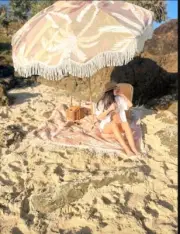 NEW Beach Umbrella | Tilting Sun Shade Garden Outdoor Tropical Print