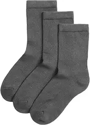 [ZRWASKA] Boys Kids Toddlers Girls Ankle Socks, School Uniform Girls Mid Calf Plain Soft Cotton Rich Back To School Socks Boys Girls Kids Baby Boy Children Sports School Socks (Pack 3)