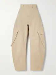 [JW Anderson] JW Anderson - Twisted Cotton-canvas Barrel-leg Cargo Pants - White - 24 24 White