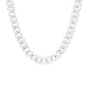 Silver 50cm Fancy Dia Cut Curb Chain