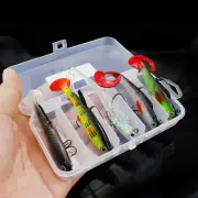 ZANLURE 5pcs Plastic Soft Bait Simulation Fishing Lures 3D Eyes Artificial Bait Swimbaits Kit Fishing Accessories