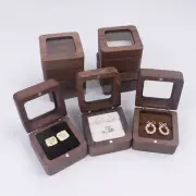 Vintage Wood Ring Box Earring Jewelry Display Storage Holder Engagement Wedding