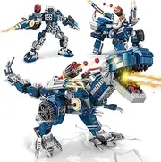 Gimmoso 811 PCS Dinosaurs Toy, 3 in 1 T. rex to Combat to Warrior Dinosaur Figures, Kid's STEM Dinosaurs Building Set for Age 6 7 8 9 10 11 12 Year Old Boys Girls