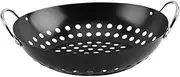 BESPORTBLE Baking Pan Non-Stick Grill Basket Draining Wok Accessory Made of Carbon Steel