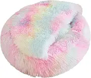 Generic Cat Bed Plush Round Pet Bed Soft Cat Sleeping Bed,Cozy Anti Slip Snooze Pet Cat Nest Dog Bed for Cats Dog Puppy Kitten, M