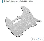 SHANGLIN 3Ply Guitar Pickguard with Single Coil Pickup Hole for Electric Guitar White Pearl