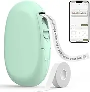 SUPVAN E10 Bluetooth Label Maker Machine with Tape, Continuous Waterproof Label, Versatile App with 35 Fonts and 600+ Icons, Inkless Labeler for Home, Kitchen, School, Office Organization, Light Green
