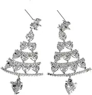 Christmas Tree Earrings, Christmas Tree Dangle Earrings,Light Luxury Full Diamond Earrings Xmas Earrings Jewellery Presents for Girls Women's Christmas Tree Earrings Festive Xmas Gift Present, Zinc