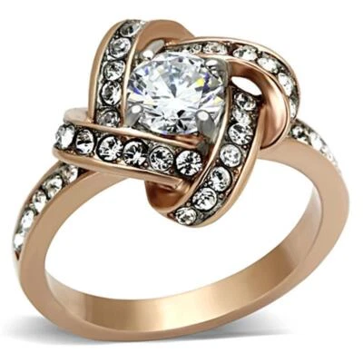 Wedding Rings for Women Engagement Cubic Zirconia Promise Ring Set for Her in Go