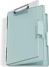 Hongri Clipboard with Storage, Folder Nursing Clipboards Side Opening, Heavy Duty Dual Compartment Storage Box, Smooth Writing for Work, Office Supplies, School Supplies(Green) (SC-A4-04-Green)