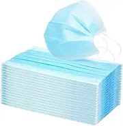Onefull Face Mask Disposable，50 PCS with Ear Loops Cup Masks Breathable Earloop Face Mask 3 Layers Masks