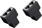 Coupler Ethernet Distributor 1 to 2 Female to Female Ethernet Coupler RJ45 Connector Used in Cat7 Cat6 Cat5e Cat5 LAN Ethernet Cable Extension Adapter (2Pack, Without Cable)