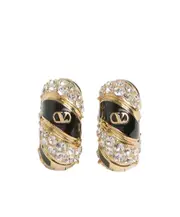 Valentino Pas Plus Embellished Earrings One size Gold/Black/Crystal