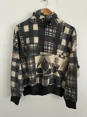 Polo Ralph Lauren Southwestern Aztec Print Plaid Fleece Hoodie Women’s Size XS