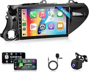 2+64G Android Car Stereo for Toyota Hilux 2015-2020 with Wireless Carplay Android Auto, 10.1'' Touchscreen Head Unit with Bluetooth GPS Navigation WiFi Mirror Link FM/RDS EQ Backup Camera SWC