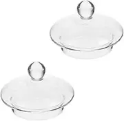 DACUAN Replacement Glass Teapot Lid, 2 Pack Glass Teapot Replacement Lid Teapot Cover Clear Tea Pot Lid Tea Kettle Glass Cover Teapot Accessory, 2.6 inch