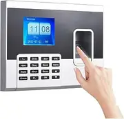 Employee Attendance Machine Fingerprint Password Attendance Machine Access Control Time Clock Recorder Employee Checking-in Recorder with 2.8 Inch Screen for Small Businesses and Offices