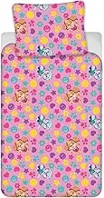 Paw Patrol Smiley Pink 100% Cotton Duvet Cover 135 x 200 cm + Pillowcase 80 x 80 cm with Stella and Everest