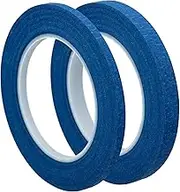 2 pcs 1/4" & 1/2" Blue Painters Tape, Masking Tape Decorative Writable Blue Painters Tape with Thin Narrow Finishing for Arts & Craft(60yard/30m Per Roll)