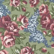 SUNNYSIDE Rosy Large Floral Green Fabric by Camille Roskelley for Moda Fabric