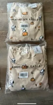American Eagle Peanuts Snoopy Fall Halloween Pumpkin Plush PJ Set - Size LARGE