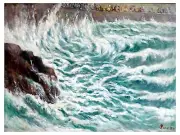 Sea Wave by M. Luce Accent Tile Mural Kitchen Bathroom Wall Backsplash Ceramic