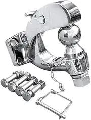 Pintle Hook Chrome Hitch With 50mm/2 Inch Ball Towing Heavy Duty 5 TON Car Towbar RV Parts Camper Caravan Motorhome Accessories(With 50mm Ball)