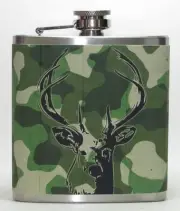 CAMO DEER HUNTING HUNTER HUNT GIFTS 6 OZ PARTY HIP FLASK FLASKS BIRTHDAY GIFT!