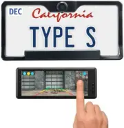 HD Wireless Backup Camera 6.8" Widescreen Monitor + Solar Powered Plate Frame