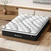 Audreamy 34cm Euro Top Mattress 7 Zone Pocket Spring System Ergonomic 4D Bamboo Fiber Fabric High Resilience Foam Enhanced Edge Support Breathable Vacuum Packed 15 Years Warranty Medium Firm (King)